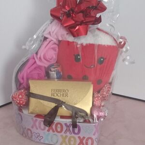 Gift Basket with Ferrero Rocher and Red Bow